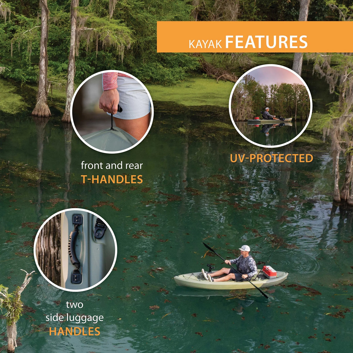 Kayak de pêche Lifetime Tamarack Angler 10 pi, Volcano Fusion (91340)
