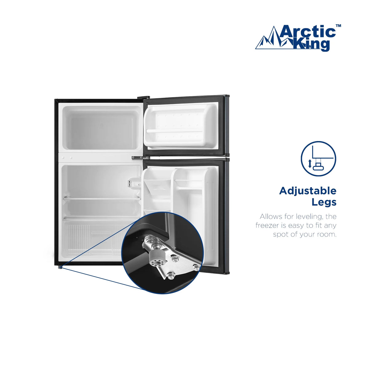 Mini-réfrigérateur Arctic King de 3,2 pi³, à deux portes avec congélateur, en acier inoxydable, certifié Energy Star