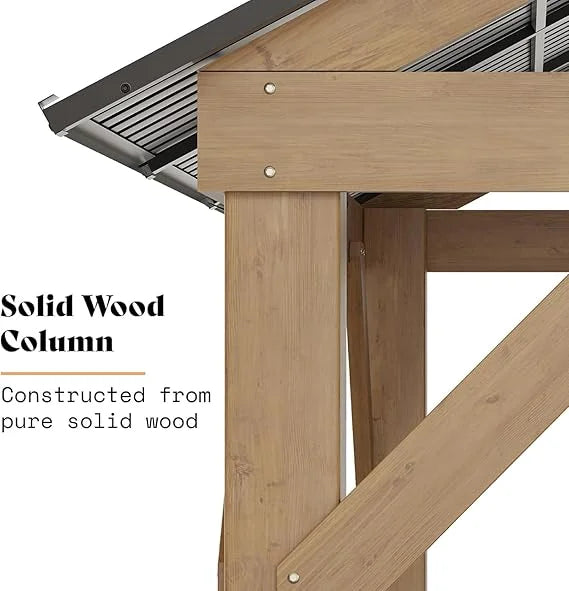 Jocisland Gazebo en bois 10x12 pi, Pergola à toit rigide avec charpente en acier pour jardin, porche, patio