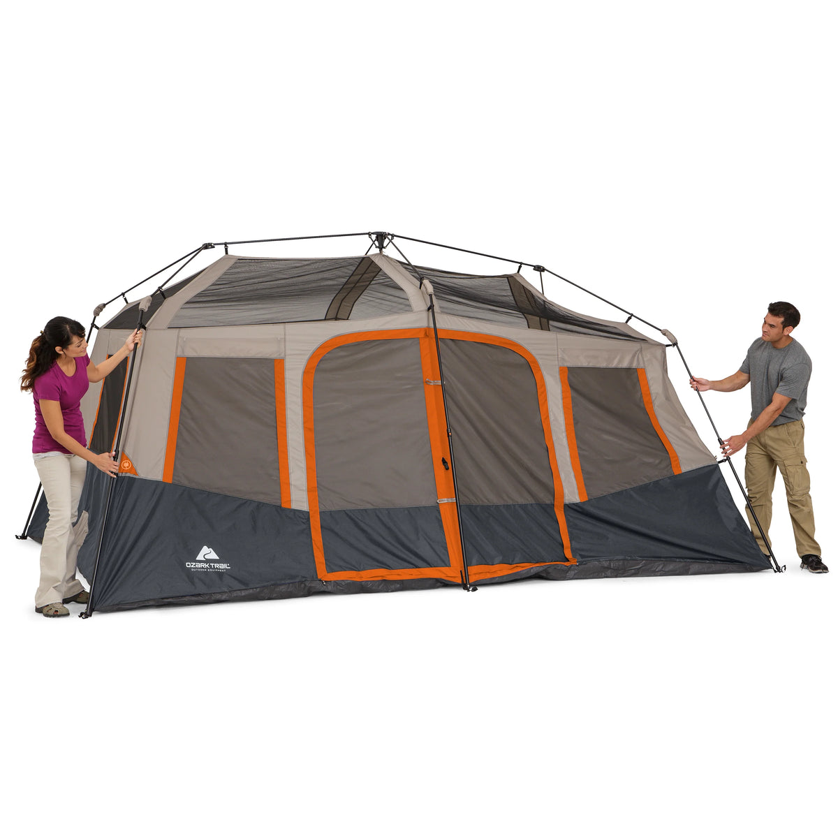 Tente cabane instantanée Ozark Trail pour 10 personnes – tente de camping familiale à 2 chambres avec double toit