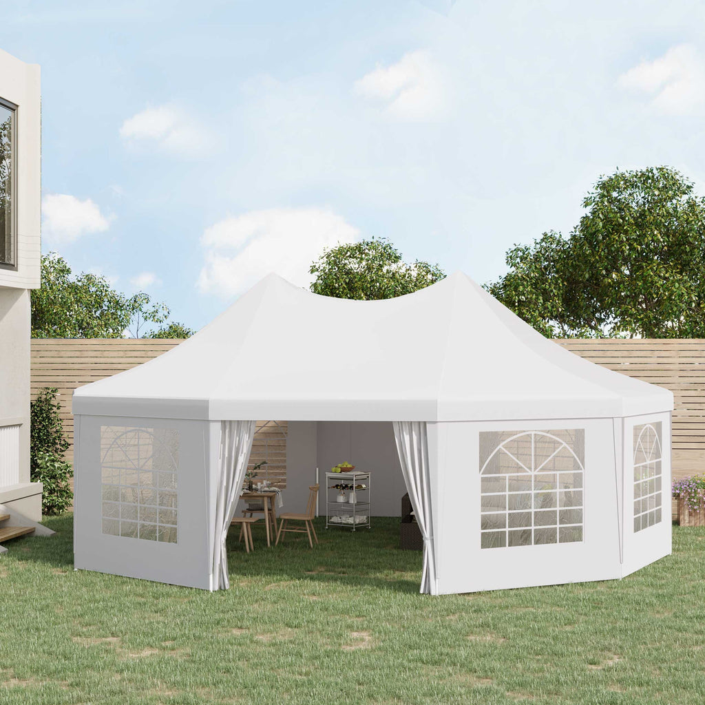 Outsunny 22,3' x 16,4' Tonnelles de réception blanches pour extérieur, portables