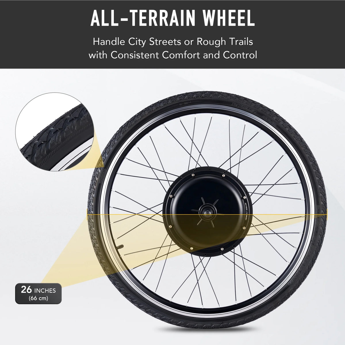 Kit de conversion de vélo électrique Viribus pour roue arrière 26, moteur-roue 1000 W, écran LCD, kit DIY pour vélo électrique
