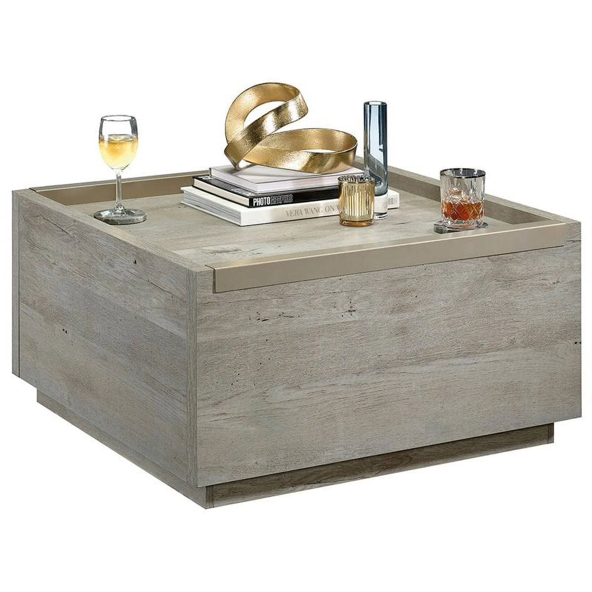 Table basse contemporaine en bois d'ingénierie Pemberly Row marron