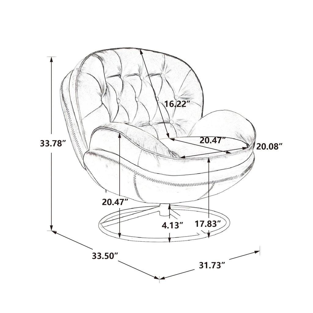 Fauteuil d'appoint pivotant en velours avec pouf, fauteuil méridienne moderne avec structure en métal et repose-pieds, fauteuil confortable pour la lecture, salon, chambre, bureau, bleu