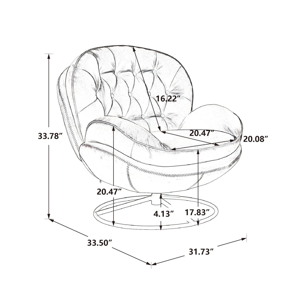 Fauteuil d'appoint pivotant en velours avec pouf, fauteuil méridienne moderne avec structure en métal et repose-pieds, fauteuil confortable pour la lecture, salon, chambre, bureau, bleu