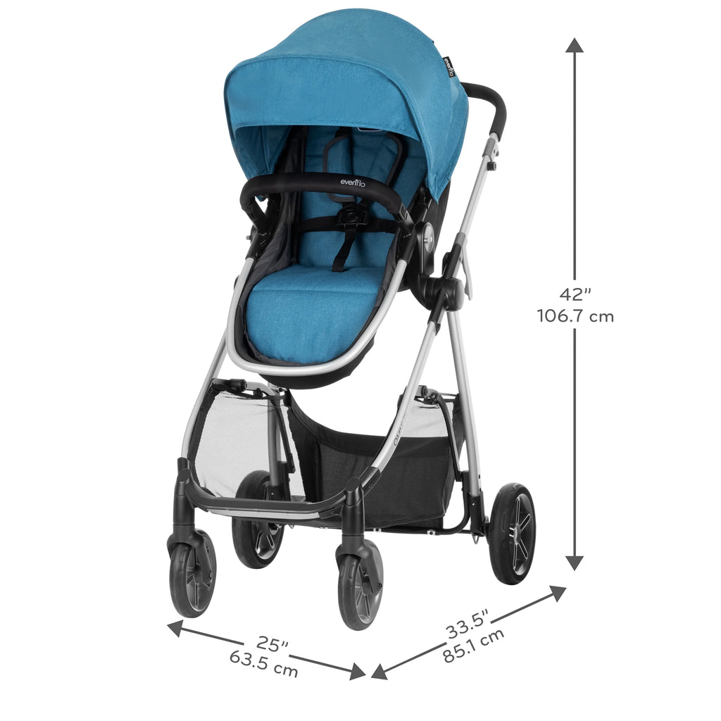 Système de voyage modulaire Evenflo Omni Plus avec siège auto pour bébé LiteMax Sport, gris Mylar, unisexe