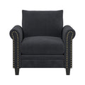 Fauteuil Fallon Lifestyle Solutions avec finition cloutée, tissu gris