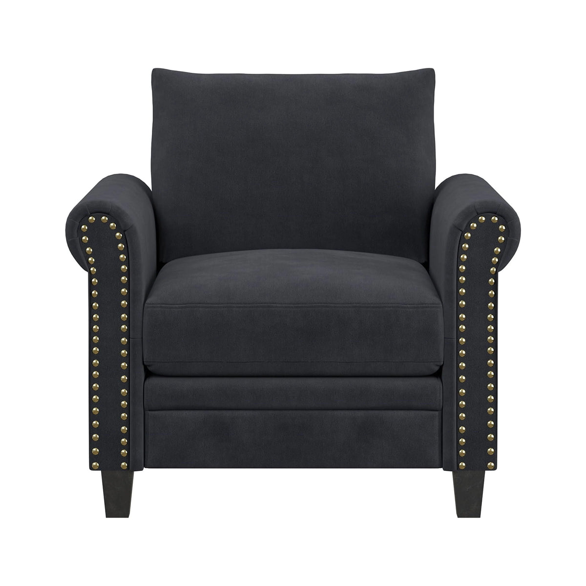 Fauteuil Fallon Lifestyle Solutions avec finition cloutée, tissu gris