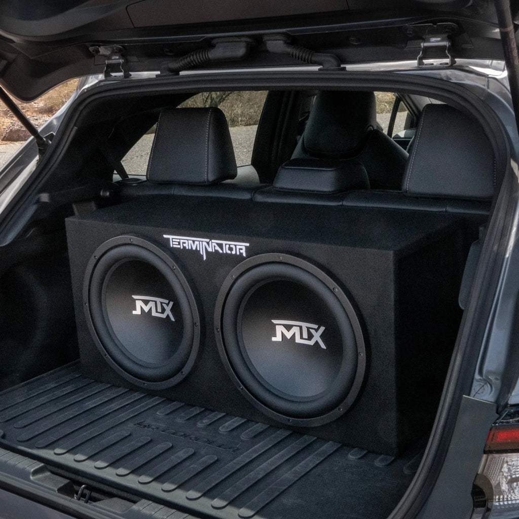 Open Box MTX – Boîtier pour caisson de basses double de 12 pouces, 1 200 watts, pour système audio automobile