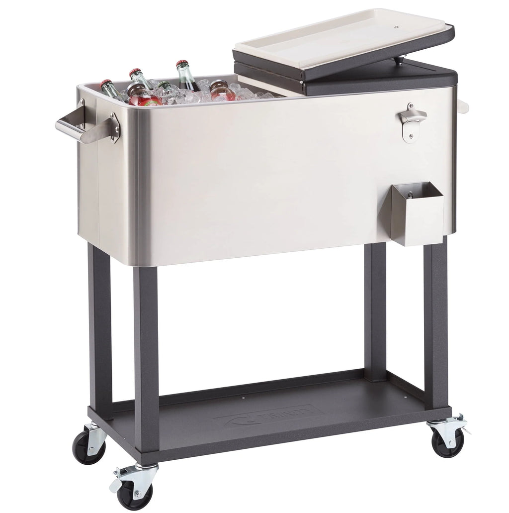 Glacière Trinity en acier inoxydable de 80 qt. avec étagère