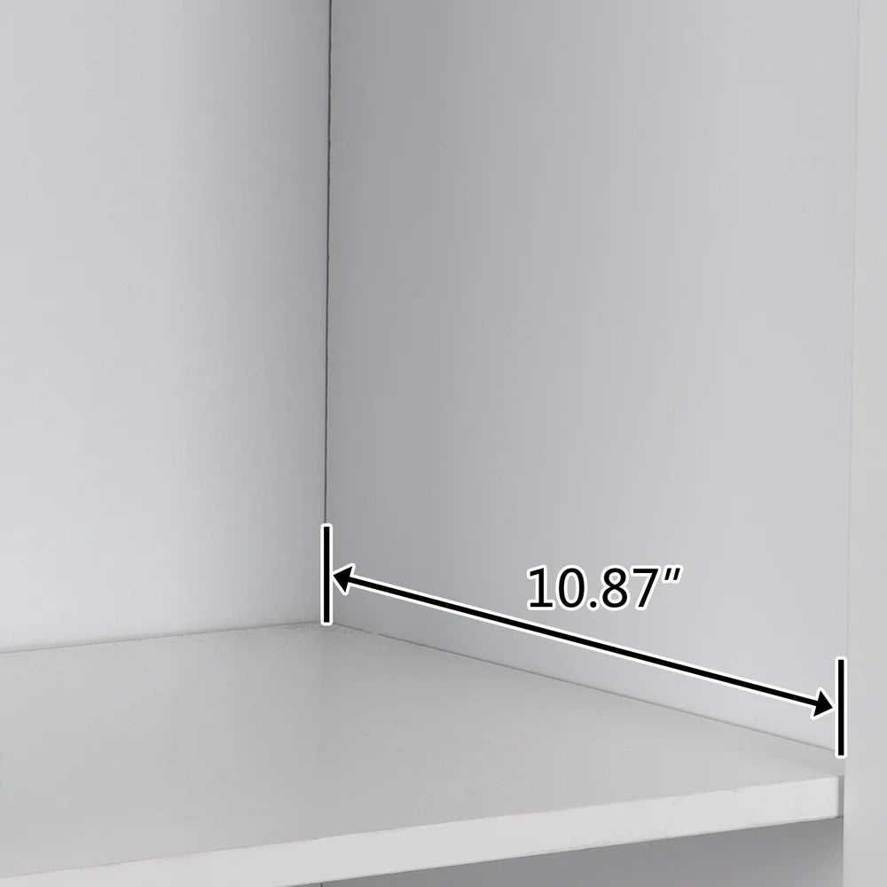 Armoire de rangement Tcbosik à 2 portes, garde-manger de cuisine de 72,2 po de haut avec étagères réglables, meuble sur pied pour salon, salle à manger ou chambre, blanc