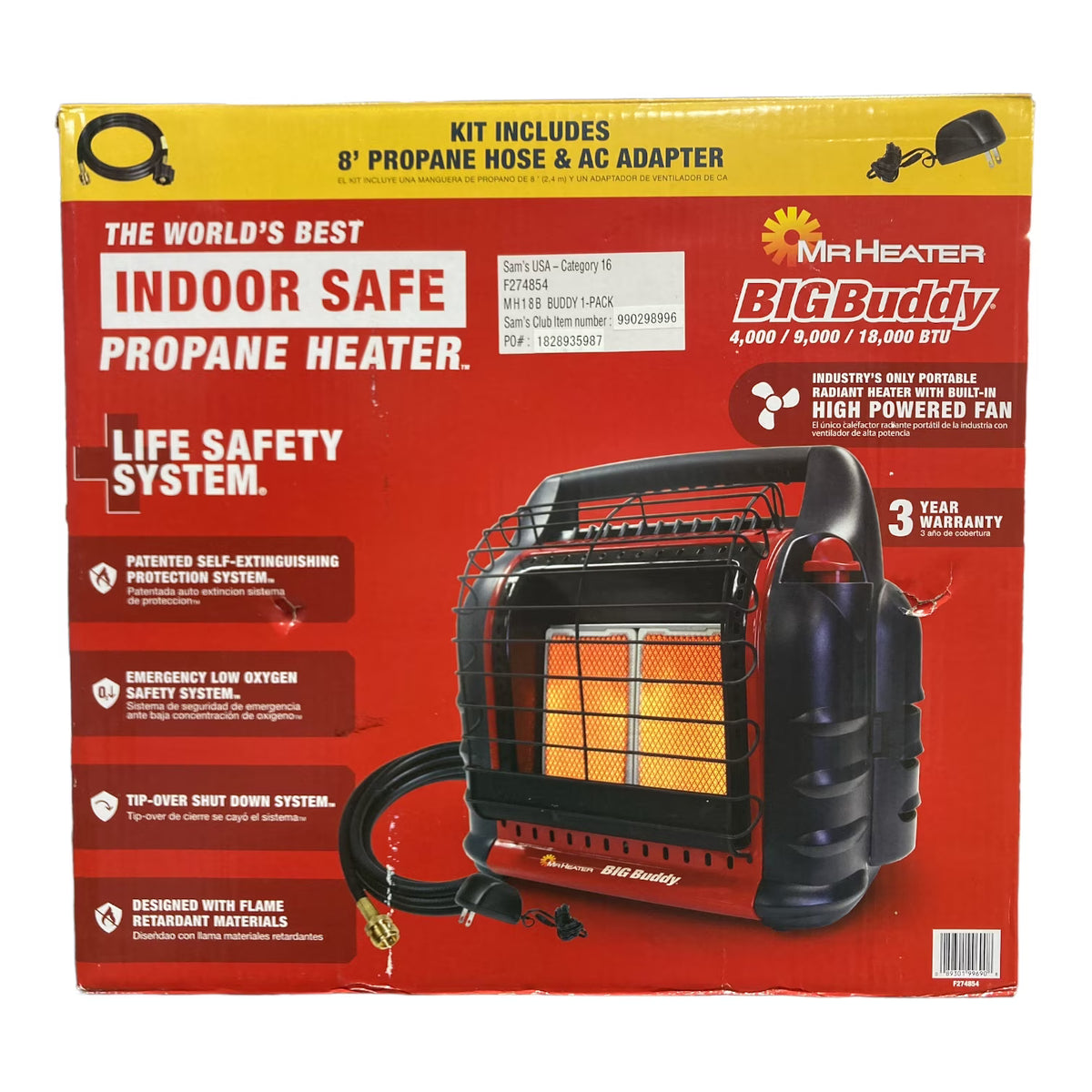 Chauffage d’appoint au propane Mr. Heater Big Buddy 18 000 BTU, portable et rayonnant, pour 450 pi²