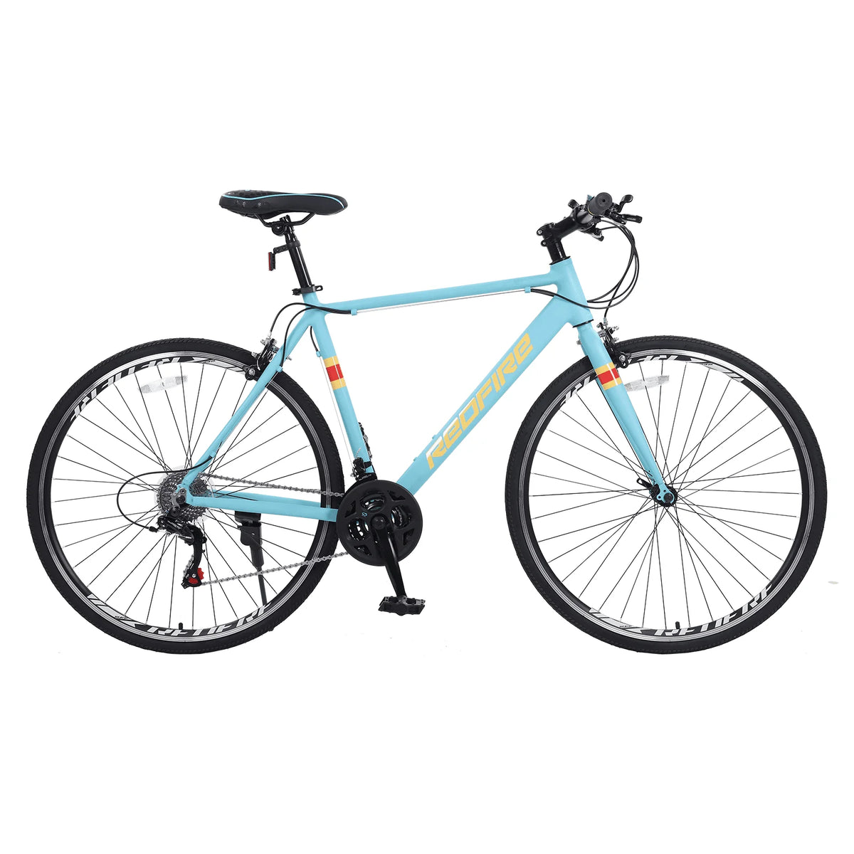 Vélo de route hybride Redfire, 21 vitesses avec manettes Shimano, roues 700C, cadre en aluminium de 21 pouces, vélo de route urbain pour adultes hommes et femmes (vert menthe)
