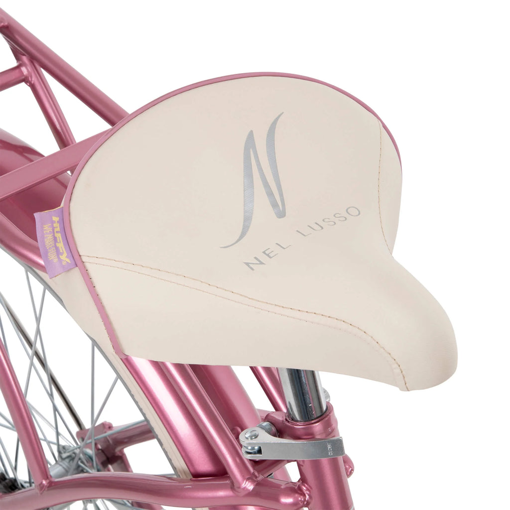 Vélo de plage cruiser Nel Lusso pour femme 26 po, taffeta rose