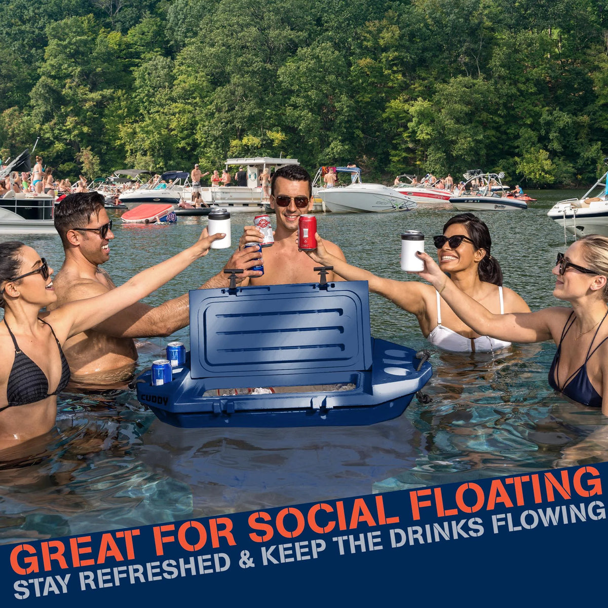Cuddy Glacière Flottante et Rangement Sec pour Bateau - 40QT - Conception Rigide Amphibie, Marine