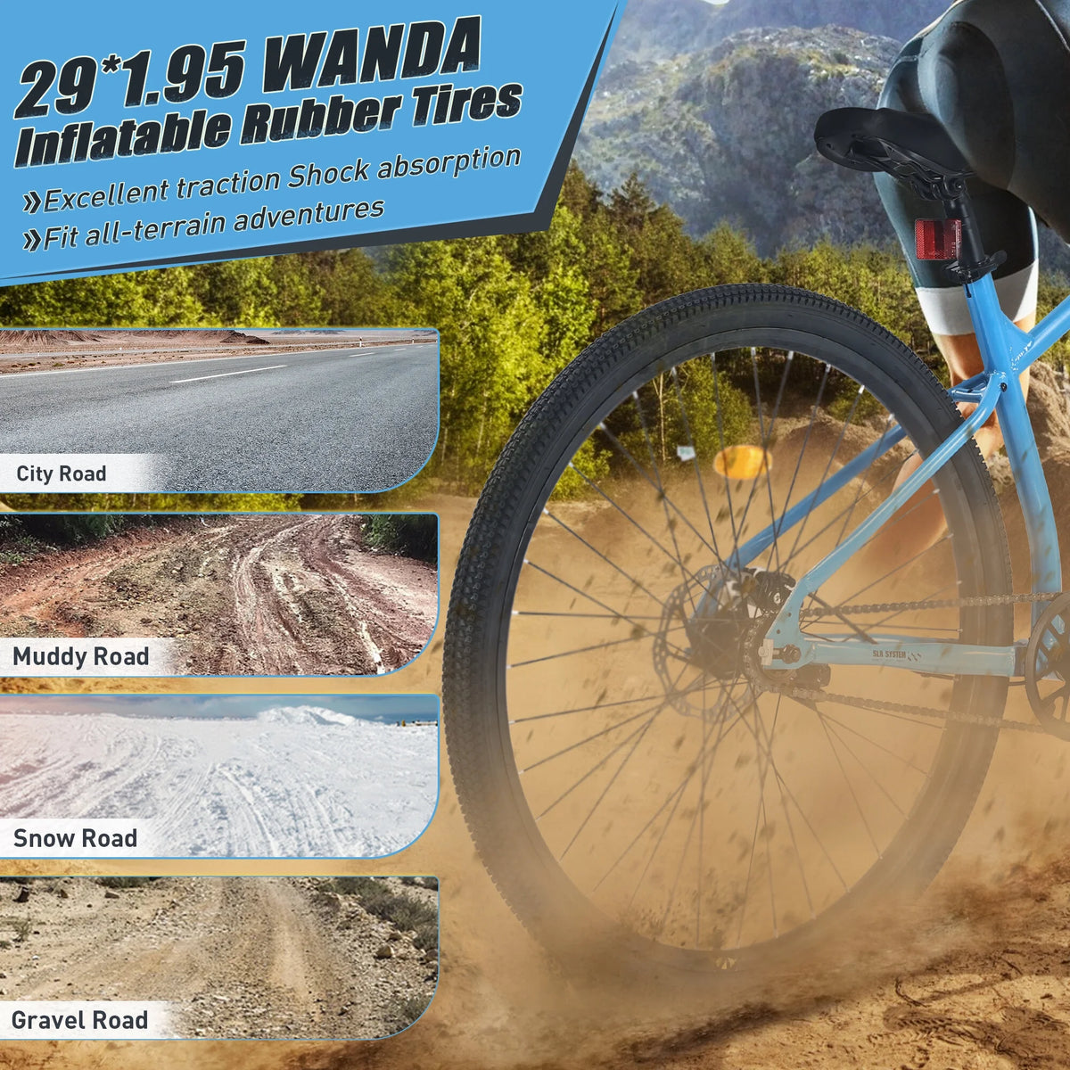 Vélo tout-terrain d'extérieur à roues de 29 pouces, mono-vitesse, pour hommes et femmes, suspension avant, cadre en acier, vélo de montagne pour l'extérieur