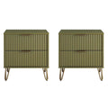 Table de chevet Pemberly Row en bois d’ingénierie vert olive – Lot de 2