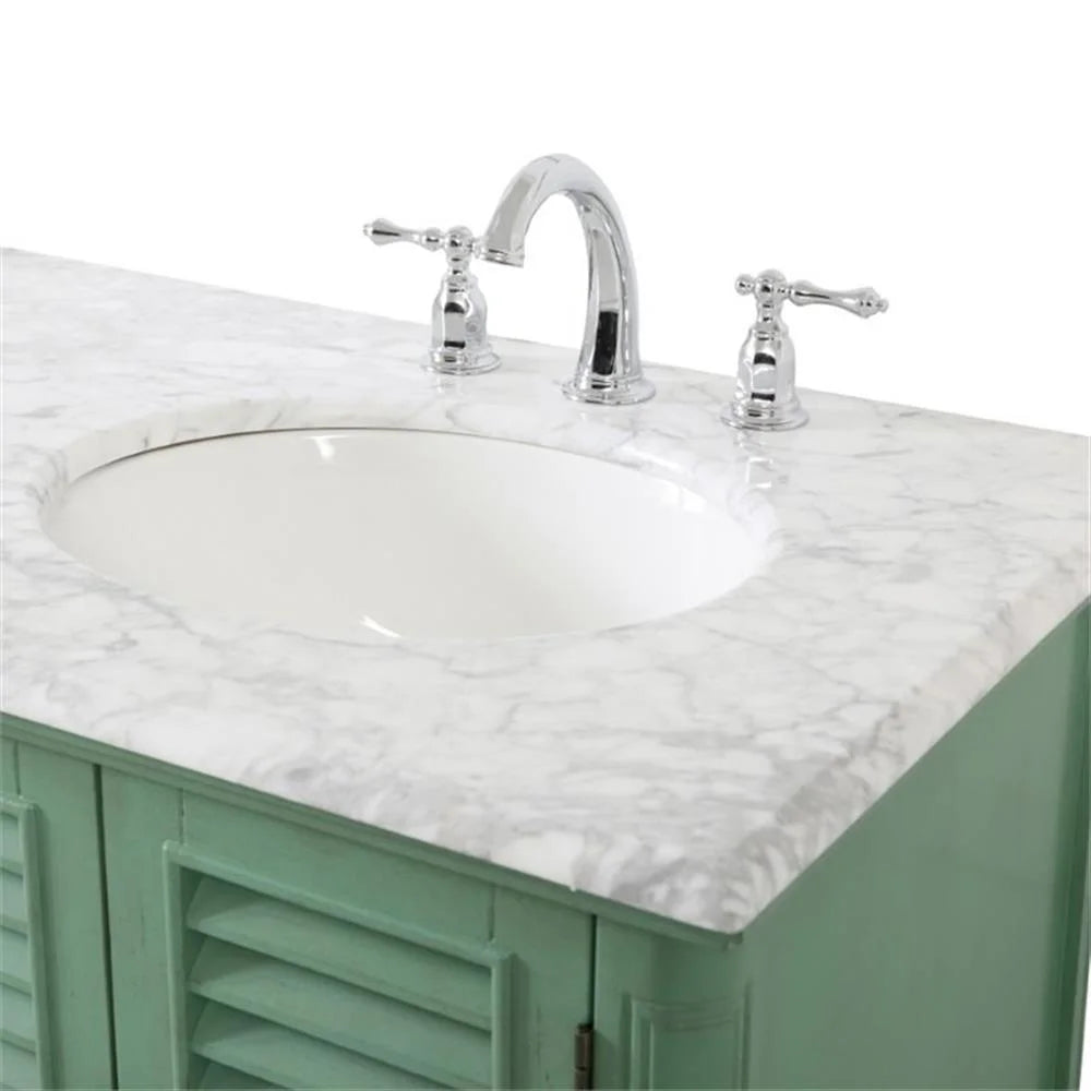 Meuble-lavabo double élégant de 60 pouces pour salle de bain, blanc antique