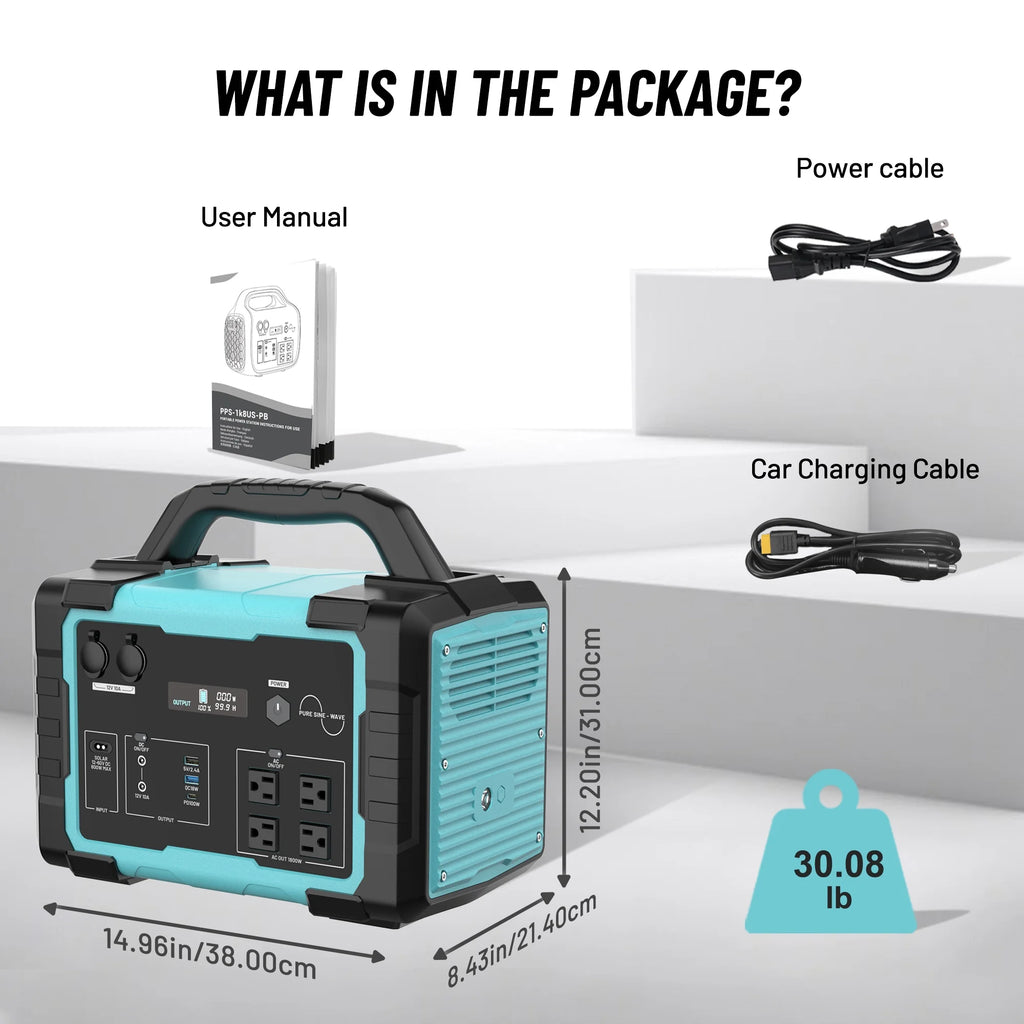 Station d’énergie portable Mondawe 1 000 W, générateur solaire 1 024 Wh avec prise CA pour la maison, le camping et les urgences