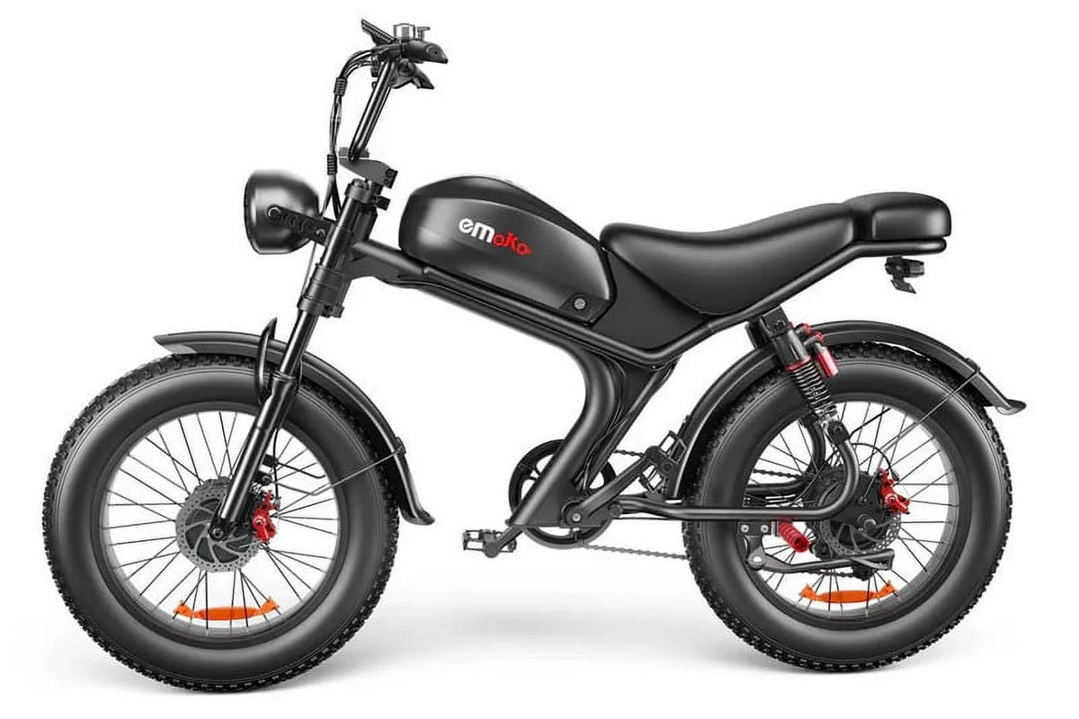Vélo électrique EMOKO C93 - Double moteur 2000 W - Batterie amovible 23 Ah - Jusqu'à 100 km d'autonomie - Vitesses Shimano à 7 rapports - Frein hydraulique - Roues de 20 pouces, couleur bleue
