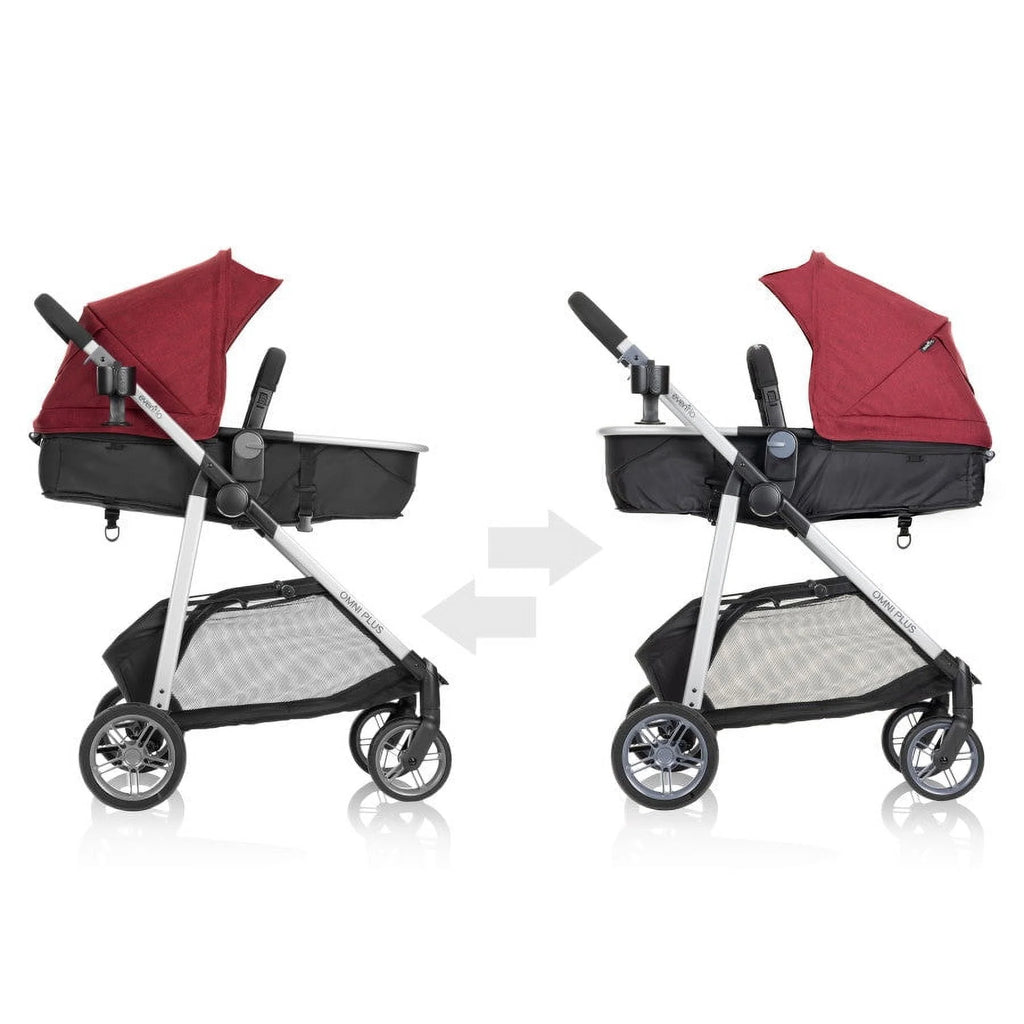 Système de voyage modulaire Evenflo Omni Plus avec siège auto pour bébé LiteMax Sport, gris Mylar, unisexe