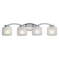 Applique de salle de bains à 4 lumières adaptée aux endroits humides, d’inspiration contemporaine douce, largeur de 32,75 pouces, Kichler Lighting 45864Ch