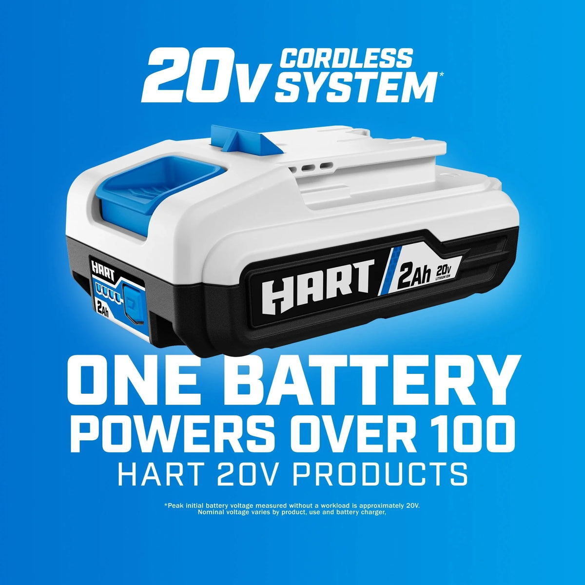Kit combiné de coupe-bordures/souffleur de feuilles Bazooka HART 20 volts de 10 pouces, (1) batterie lithium-ion 2,0 Ah