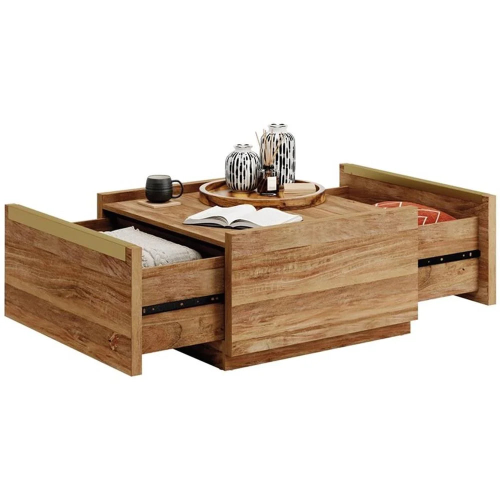 Table basse contemporaine en bois d'ingénierie Pemberly Row marron