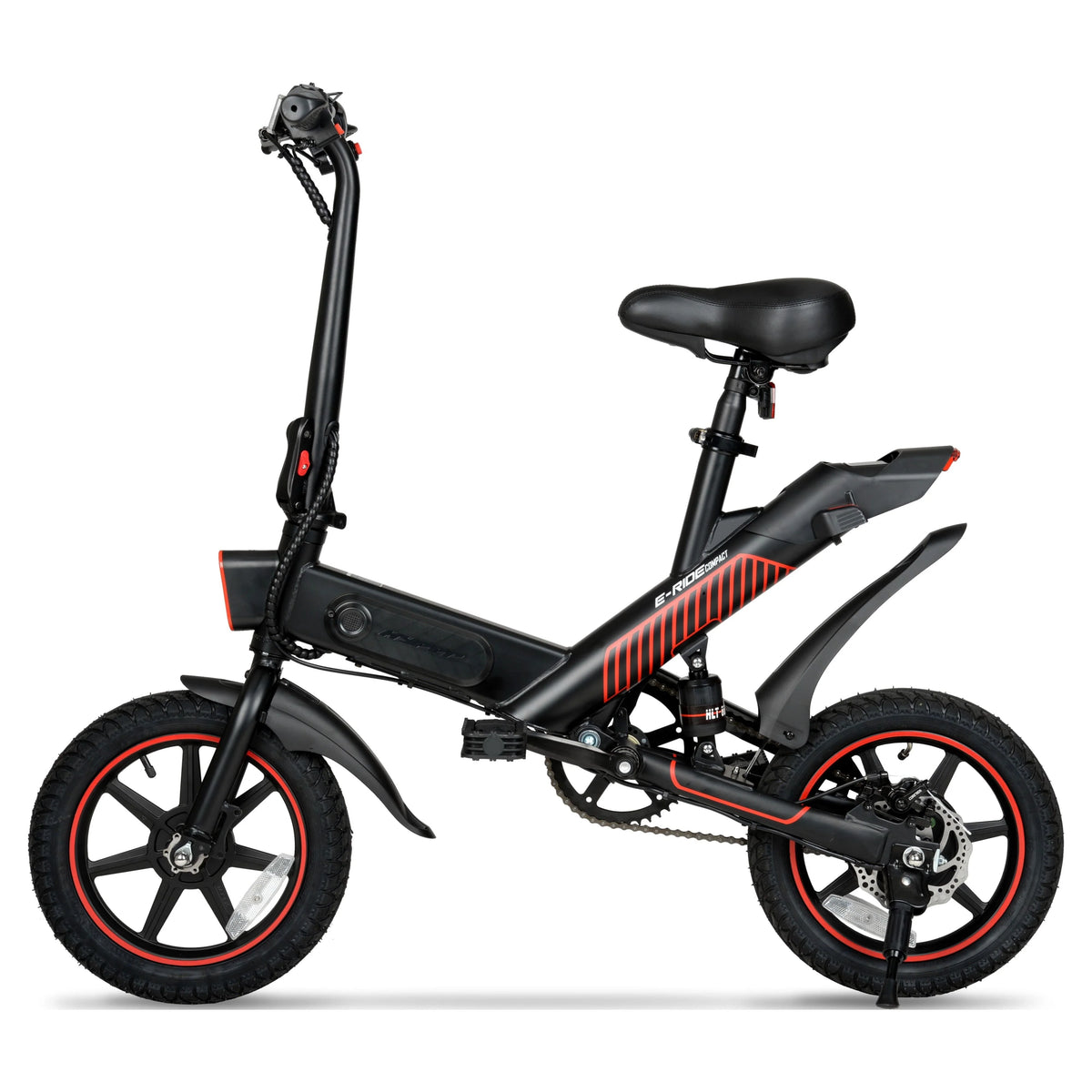 Vélo électrique compact et pliable Hyper Bicycles 14 36V avec accélérateur, moteur de 350W, âge recommandé : 14 ans et plus