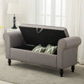 Banc coffre Andeworld avec accoudoirs, causeuse rembourrée pour chambre ou salon, gris