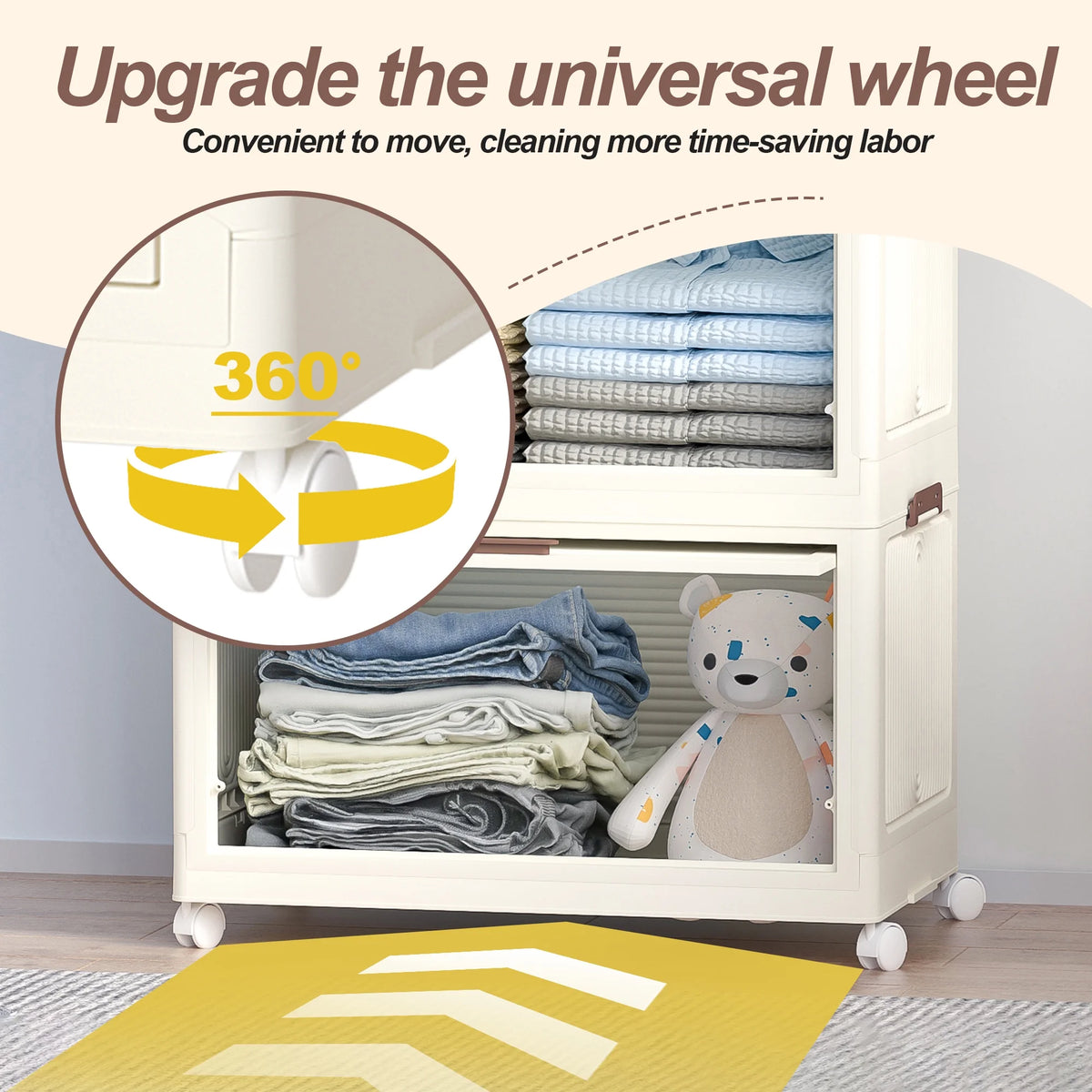 Penderie portable pour enfants Montary avec portes magnétiques et tringle – Meuble de rangement en plastique à 4 casiers pour chambre d'enfant