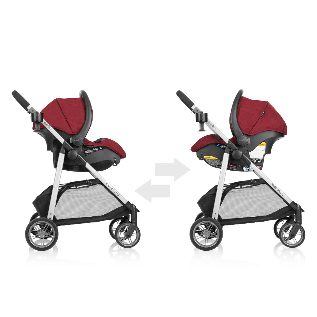 Système de voyage modulaire Evenflo Omni Plus avec siège auto pour bébé LiteMax Sport, gris Mylar, unisexe