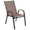 Lot de 5 chaises d’extérieur empilables BizChair noires avec matériau Flex Comfort et structure en métal