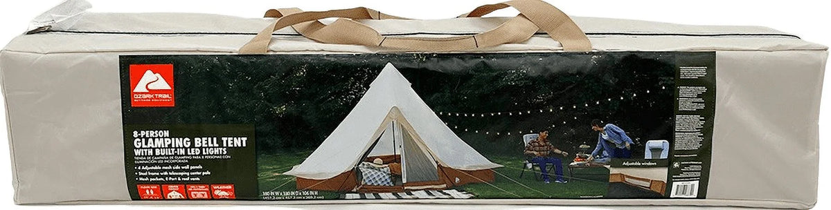 Tente cloche Ozark Trail 15' x 15' pour 8 personnes avec guirlandes lumineuses, 22,57 lbs