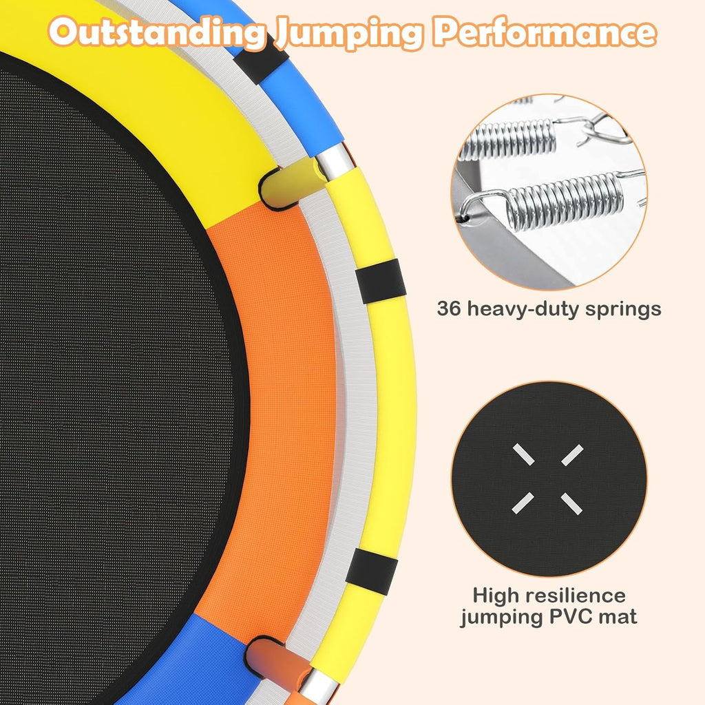 OLAKIDS 55 Trampoline pour enfants Filet de protection Robuste pour Garçons Filles Extérieur Intérieur