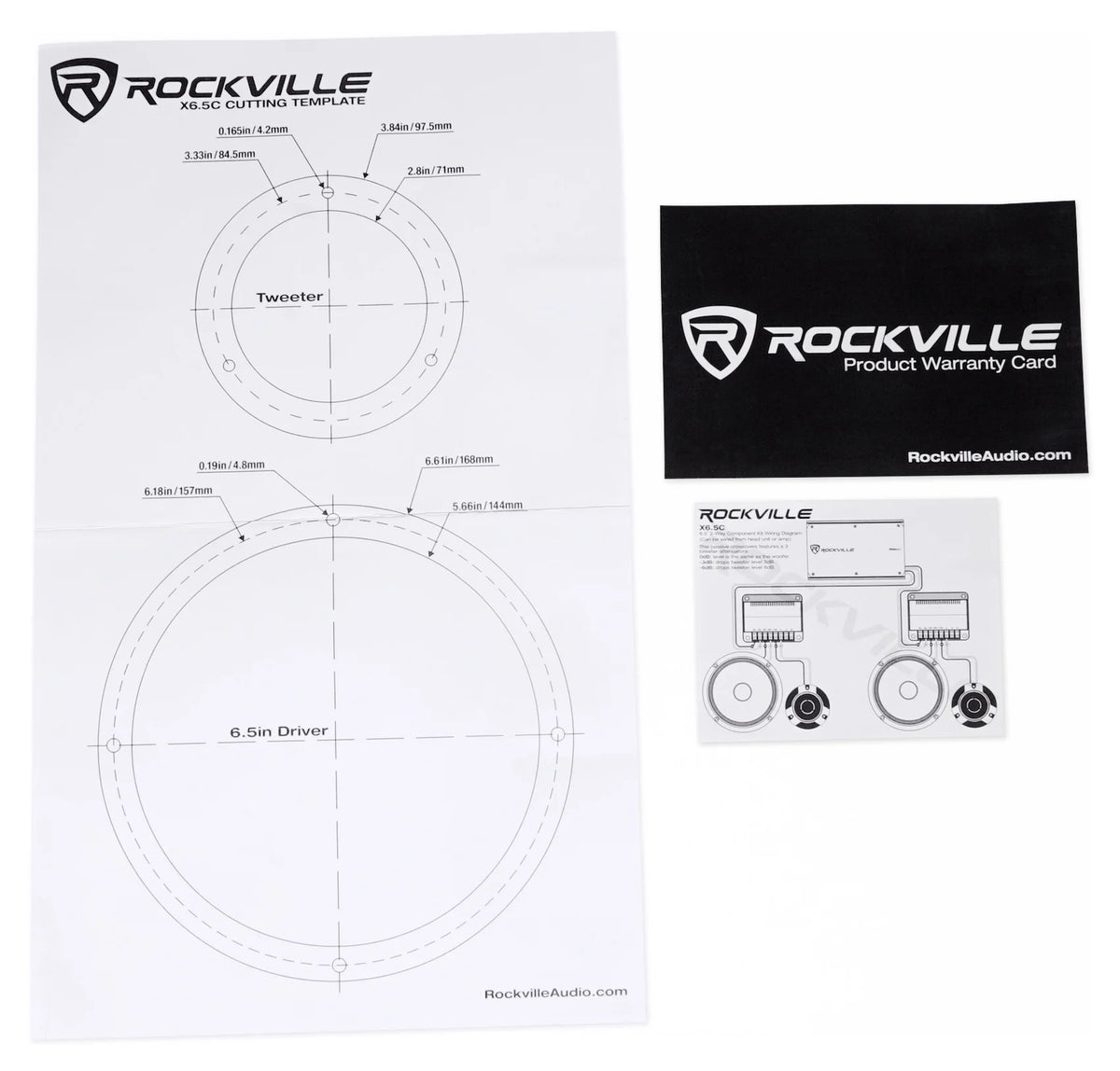 2) Pares Rockville X6.5C Competition 6.5 1000 Watt Haut-parleurs audio voiture à composants