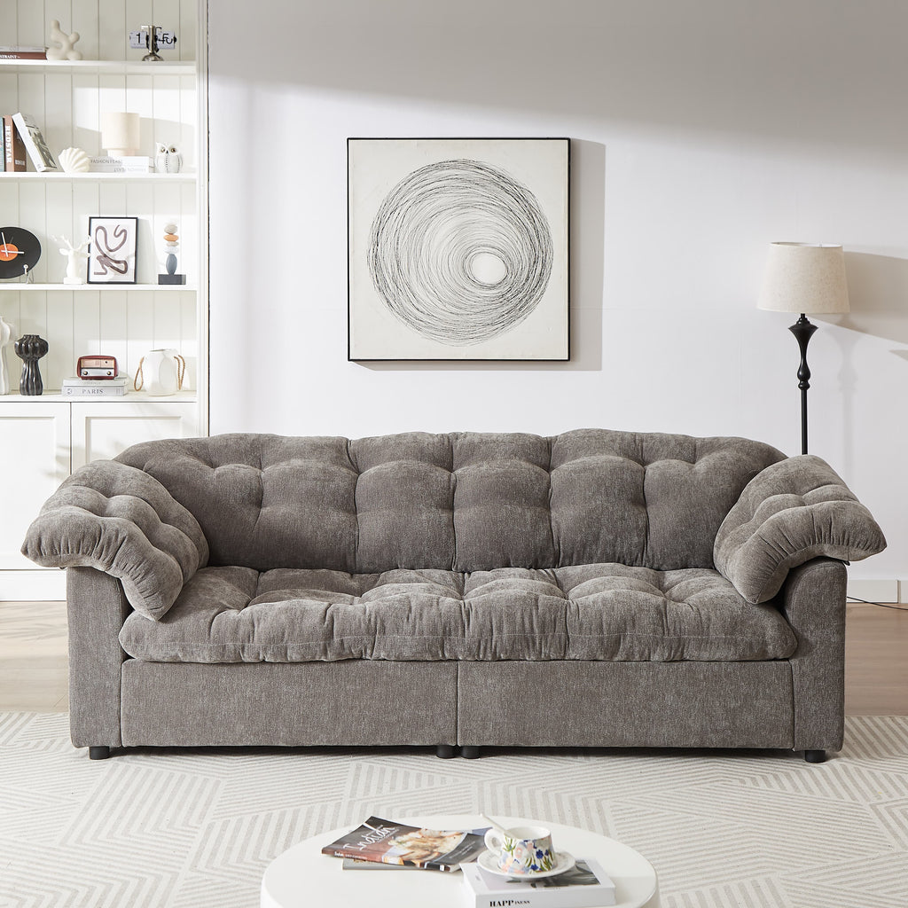 MAYEERTY Canapé 1 place en velours côtelé 55 po, sans assemblage, fauteuil convertible moderne et moelleux pour salon, chambre, espace détente et salle de projection (n'est pas un fauteuil pivotant.)