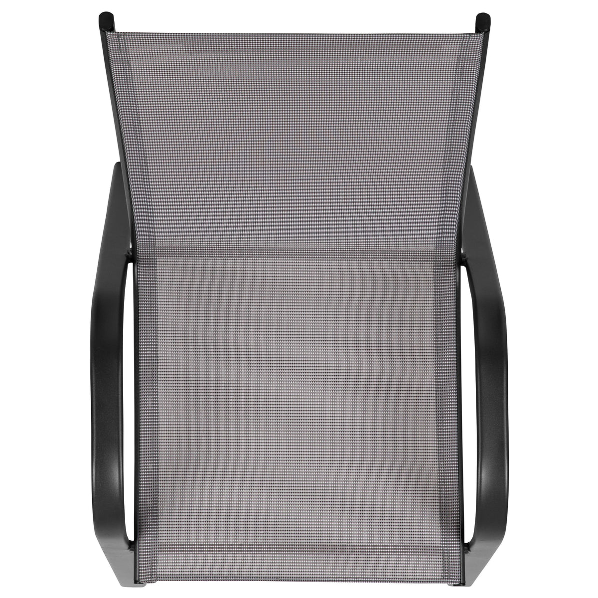 Lot de 5 chaises d’extérieur empilables BizChair noires avec matériau Flex Comfort et structure en métal