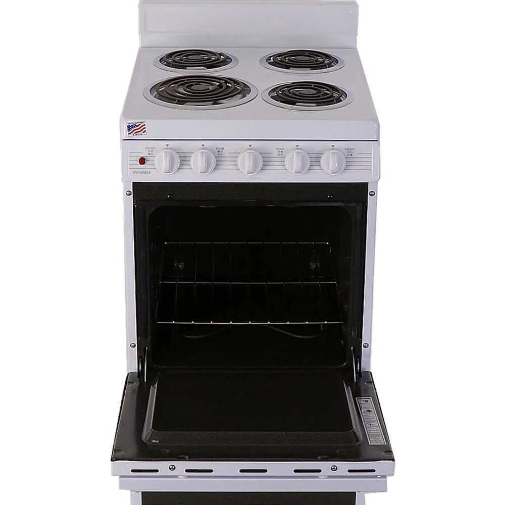 Cuisinière électrique blanche sur pieds Premier? 2,4 pi³ à serpentins