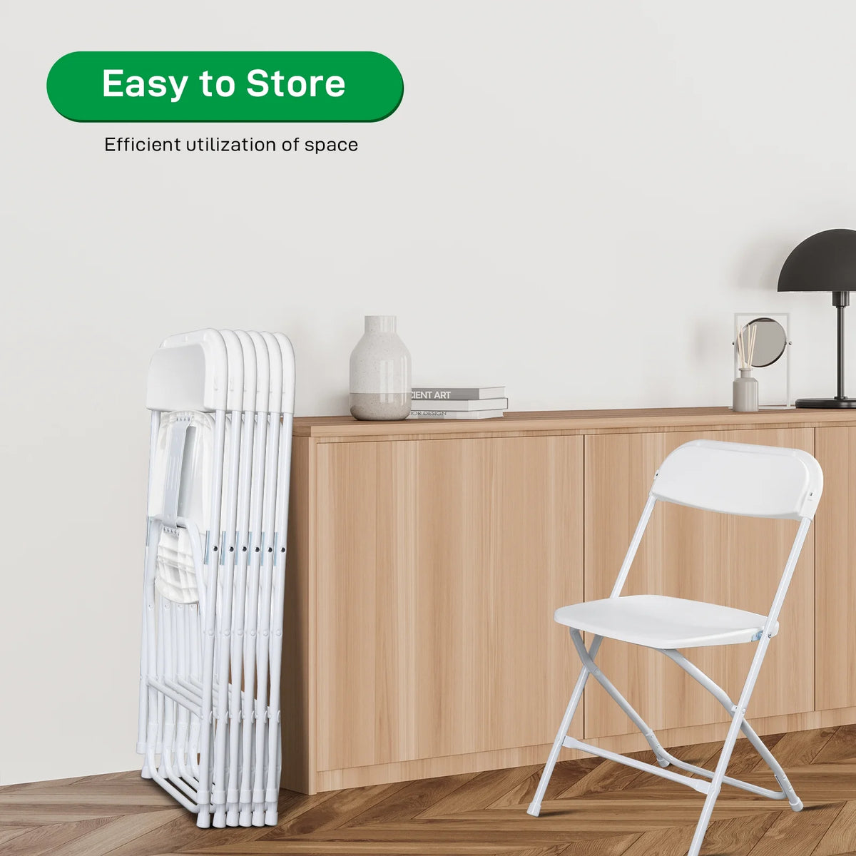 Lot de 10 chaises pliantes en plastique Ktaxon pour usage commercial, empilables, portables pour l’extérieur, blanches, idéales pour les mariages et les fêtes