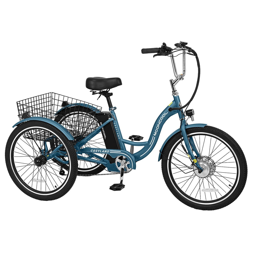Tricycle électrique Lilypelle, vélo motorisé à 3 roues avec moteur de 350 W, batterie au lithium 36 V 10,4 Ah, certifié UL, triporteur électrique 24 pour adultes, vélo électrique à trois roues
