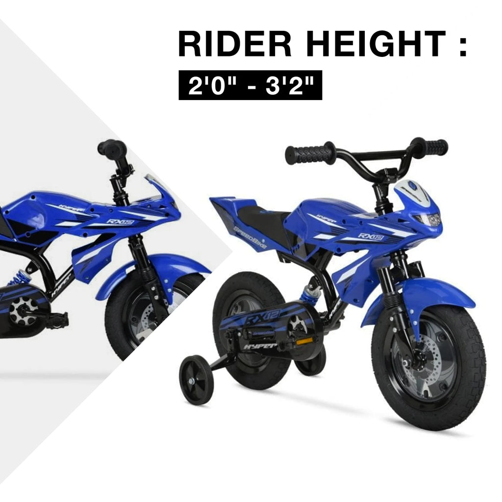 Vélo Hyper Speed 12, Vélo pour enfant ; Enfants de 2 à 4 ans, Bleu, Groupe de personnages : Speed