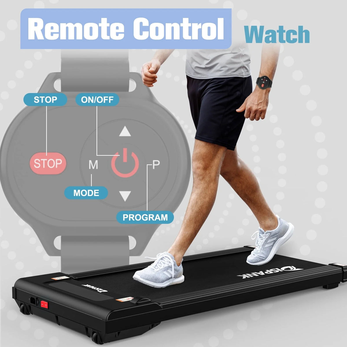 Relife Sports Tapis de course sous bureau 2 en 1 avec inclinaison Tapis de marche portable ,0,5-4mph, Noir