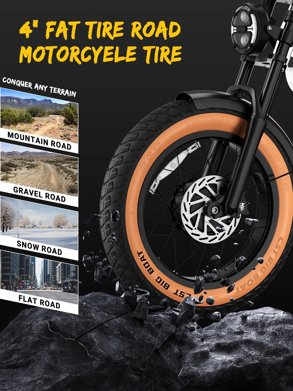Luckeep M5 Electric Bike for Adults/Teen, 1500W Peak Motor, Max 32MPH,48V 15AH Battery, Max 60 Miles Electric Motorcycle for Mountains,20 Fat Tire Electric Dirt Bike,Sand,Road,Full Suspension
