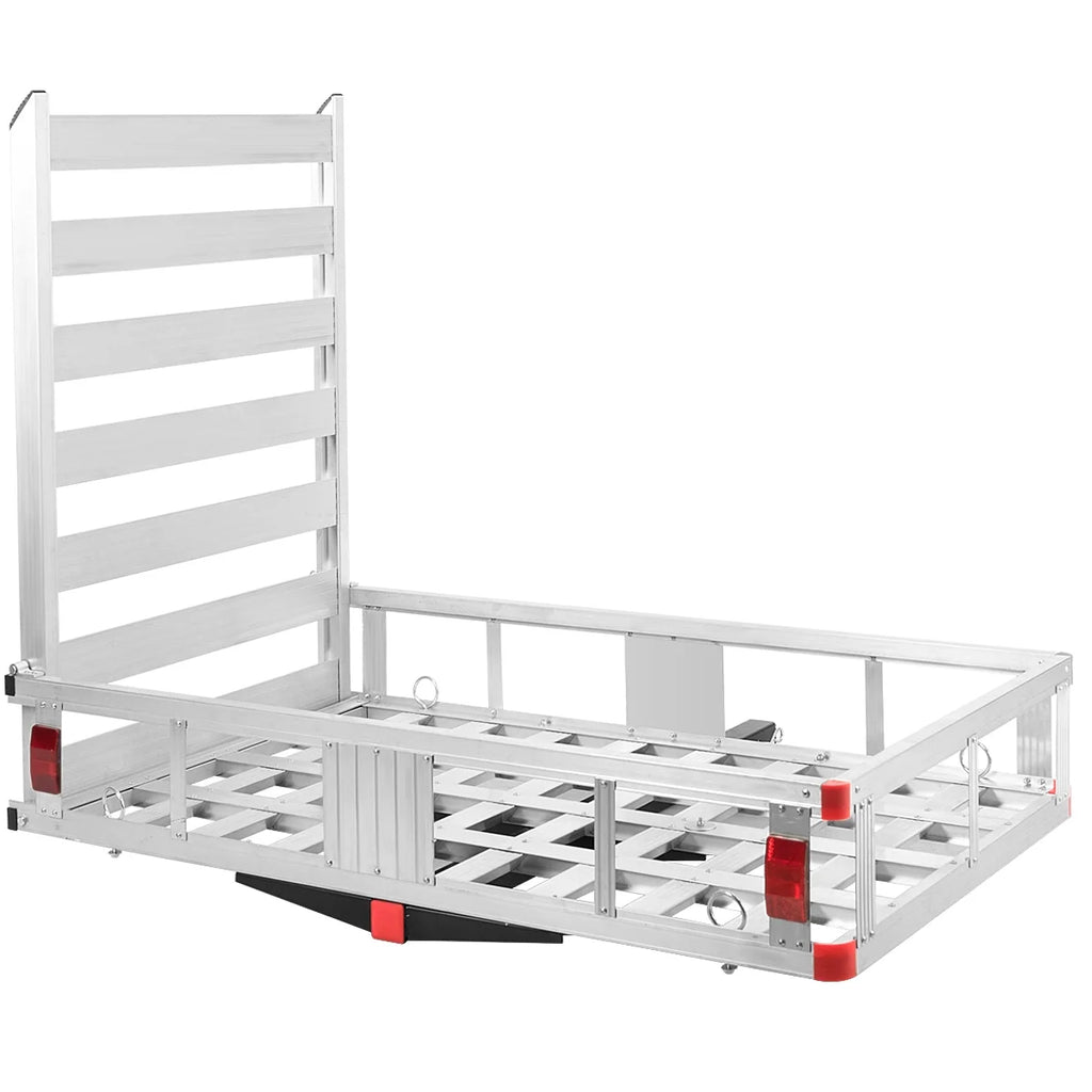 Costway Porte-bagages cargo en aluminium 52,1 cm x 74,9 cm avec rampe, porte-assistance à attelage