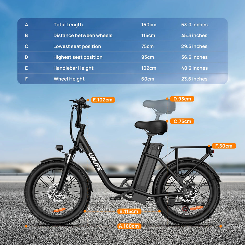 Vélo électrique URLIFE 20 pour adultes, moteur de 1 000 W en crête, batterie amovible 48 V 13 Ah, VTT électrique 7 vitesses, UL2849-Noir