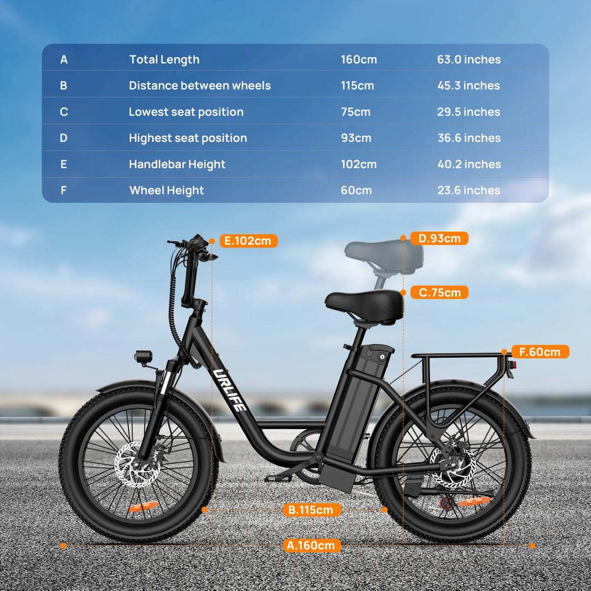 Vélo électrique URLIFE 20 pour adultes, moteur de 1 000 W en crête, batterie amovible 48 V 13 Ah, VTT électrique 7 vitesses, UL2849-Noir