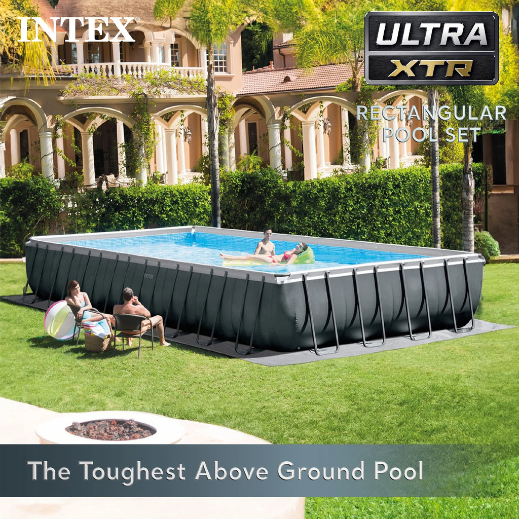 Piscine hors-sol INTEX Ultra XTR 7,32 m x 3,66 m x 1,32 m, bouées (lot de 2) et glacière gonflable