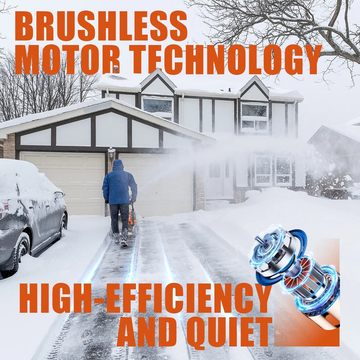 Souffleuse à neige sans fil NOVUS sur batterie de 18 pouces, batterie 58 V 5 Ah et chargeur inclus