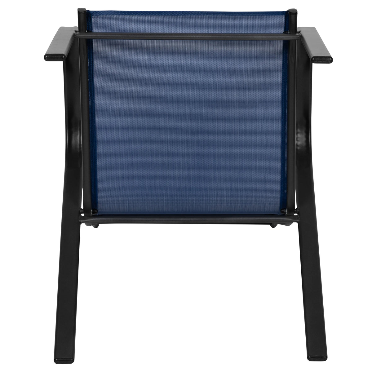 Lot de 5 chaises d’extérieur empilables BizChair noires avec matériau Flex Comfort et structure en métal